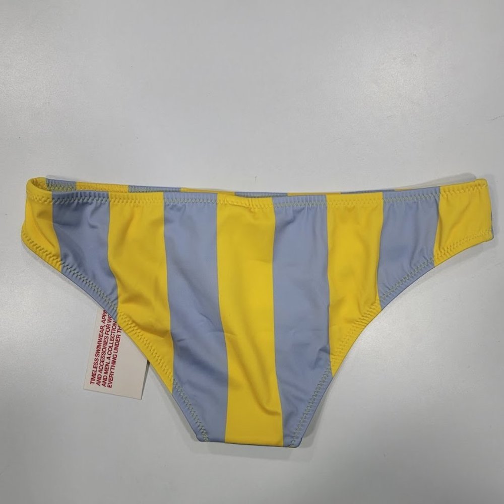 Solid & Striped Elle Bikini Bottoms In Light Blue/ Tweety Stripe Size Small - Picture 5 of 8